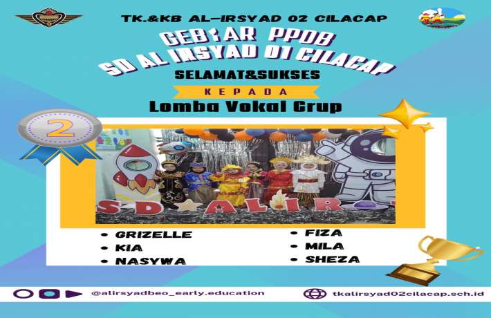 Group Vocal TK dan KB Al Irsyad 02 Cilacap Meraih Juara di Lomba PPDB