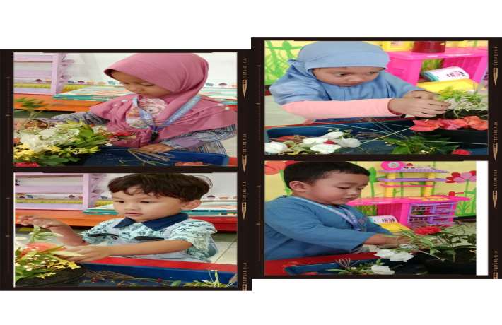Kegiatan Merangkai Bunga di TK dan KB Al Irsyad 02 Cilacap