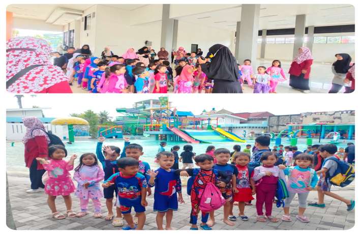 Kegembiraan anak - anak TK. Al Irsyad dan  KB Al - Irsyad 02 berenang bersama di Kolam renang Tirta 