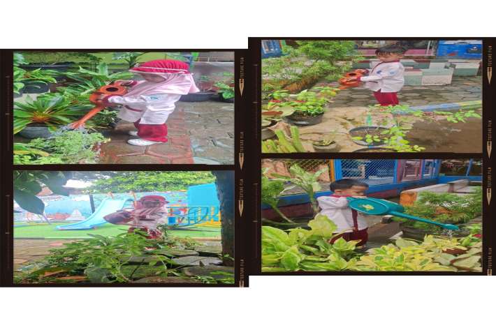 Serunya Kegiatan Menyiram Tanaman di TK dan KB Al Irsyad 02 Cilacap